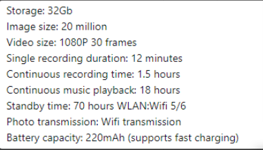 AI Camera Smart Glasses